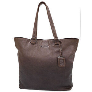 Prada Vitello Daino Leather Tote Bag brown